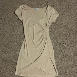 Women’s “Almost Famous” Cream/Beige/Taupe Mini/Asymmetrical Dress